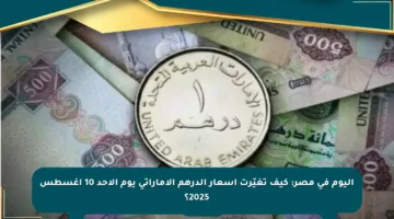 اليوم في مصر: كيف تغيّرت أسعار الدرهم الإماراتي يوم الأحد 10 أغسطس 2025؟